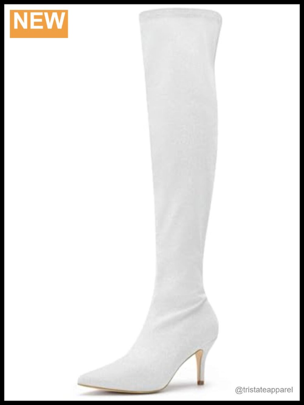 Glitter Over the Knee Stiletto Heeled Boots Pointed Toe Side Zip Women